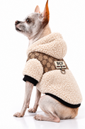 Dog Sweater – Cozy Brown & Cream Sherpa Hoodie