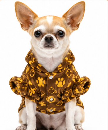 Brown Paw Print Dog Hoodie