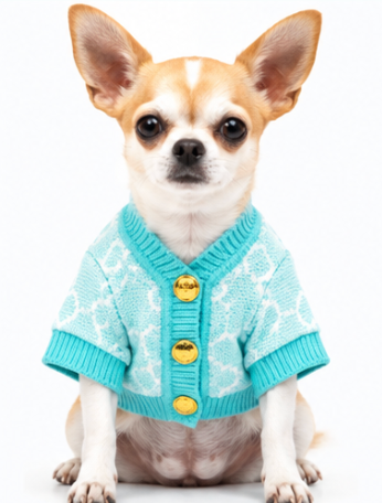 Colorful Knit Dog Cardigan