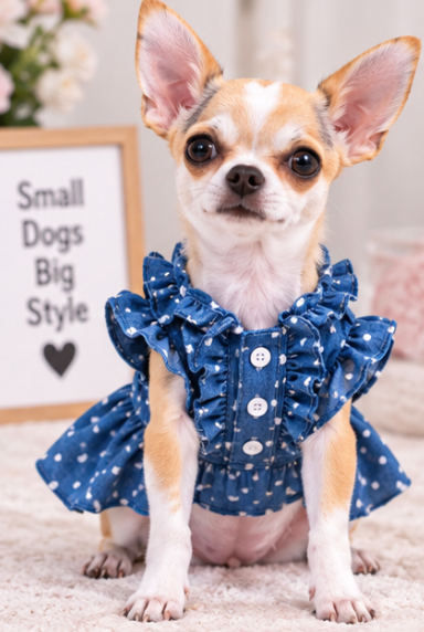 Denim Dog Dress – Cute Everyday Outfit for Small Dogs