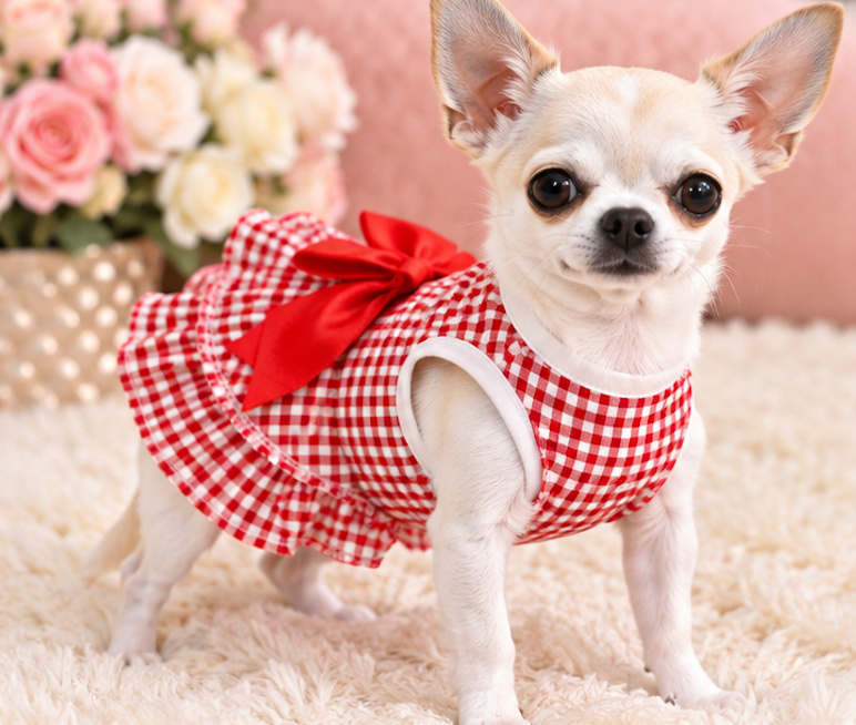 BCF Red Gingham Princess Dog Dress