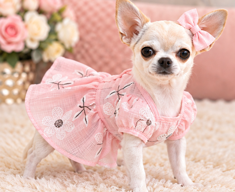 BCF Pink Floral Princess Dog Dress