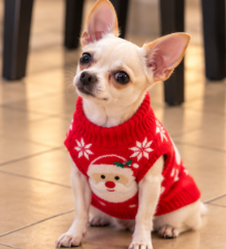 Santa Claus Knitted Dog Sweater – Christmas Edition 🎄🐾