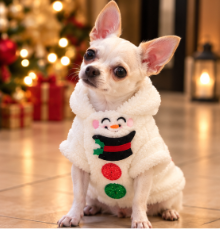 ⛄ Christmas Snowman Fleece Dog Jacket – Cozy Holiday Style 🎄🐾