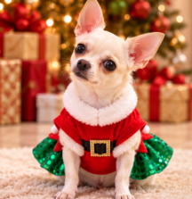 Santa Claus Dog Dress – Sparkling Christmas Party Outfit 🎄🐾