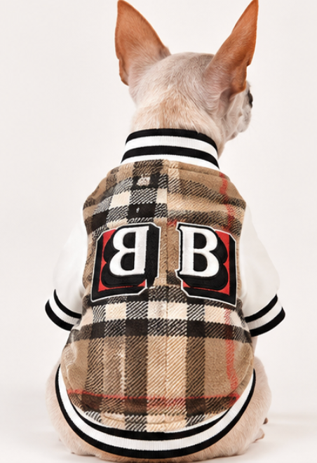 Dog Coat – Plaid Varsity Jacket