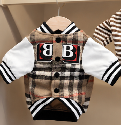 Dog Coat – Plaid Varsity Jacket