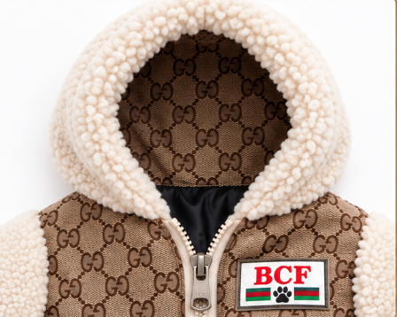 Dog Sweater – Cozy Brown & Cream Sherpa Hoodie