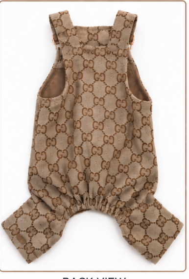 Dog Jumper – Brown Designer-Style Overalls