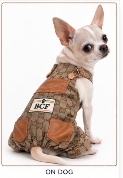 Dog Jumper – Brown Designer-Style Overalls