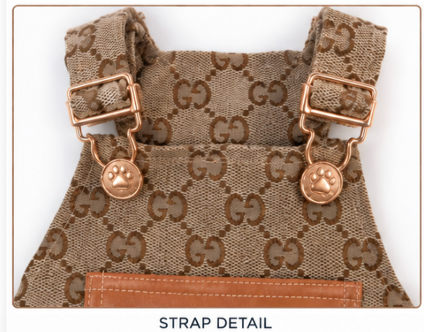 Dog Jumper – Brown Designer-Style Overalls