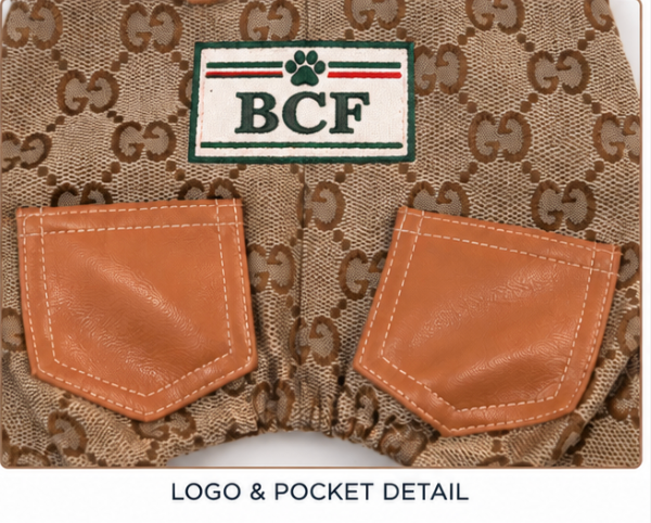 Dog Jumper – Brown Designer-Style Overalls