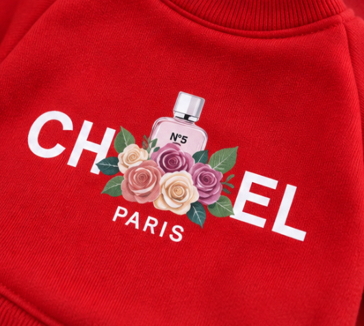 Product Description – Red Designer-Style Dog Sweatshirt