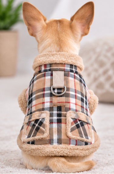 Cozy Plaid Dog Winter Coat
