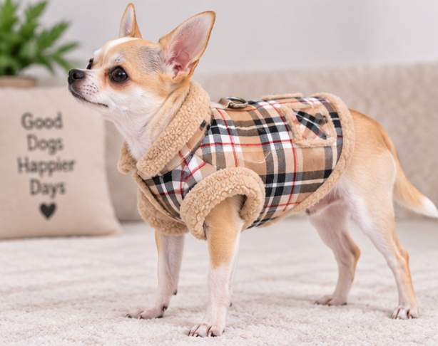 Cozy Plaid Dog Winter Coat