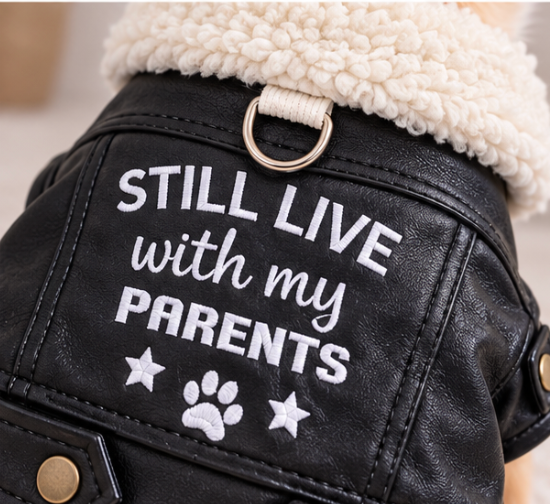 Black Leather Dog Jacket – Product Description