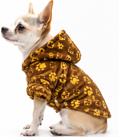Brown Paw Print Dog Hoodie
