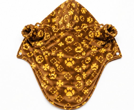 Brown Paw Print Dog Hoodie