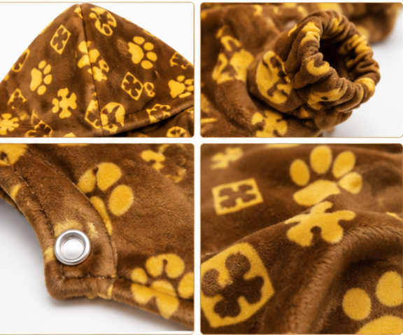 Brown Paw Print Dog Hoodie