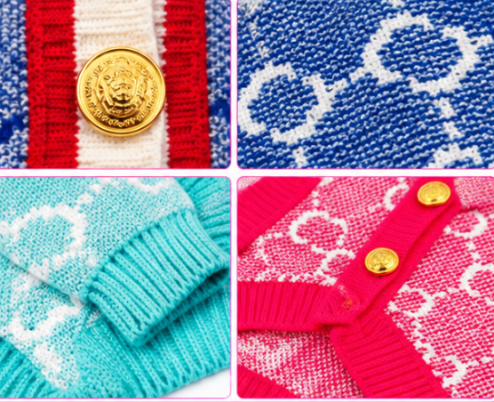 Colorful Knit Dog Cardigan