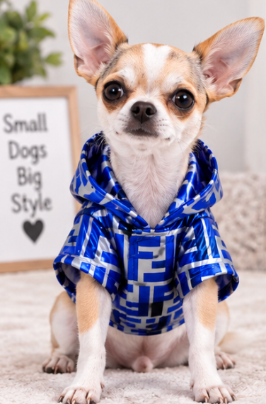 Dog Coat – Silver Hooded Rain Jacket