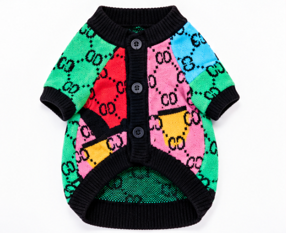 Colorful Designer-Style Dog Sweater
