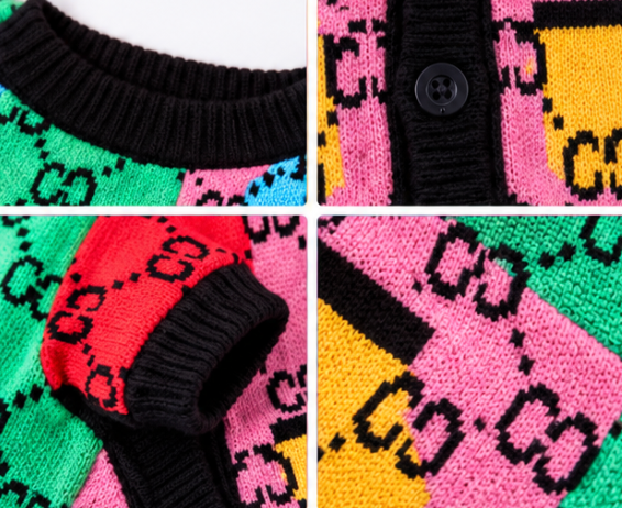Colorful Designer-Style Dog Sweater