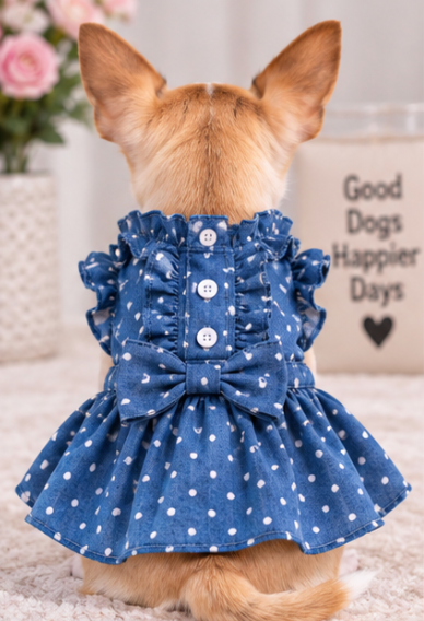 Denim Dog Dress – Cute Everyday Outfit for Small Dogs