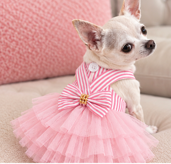 BCF Blue & White Princess Dog Dress