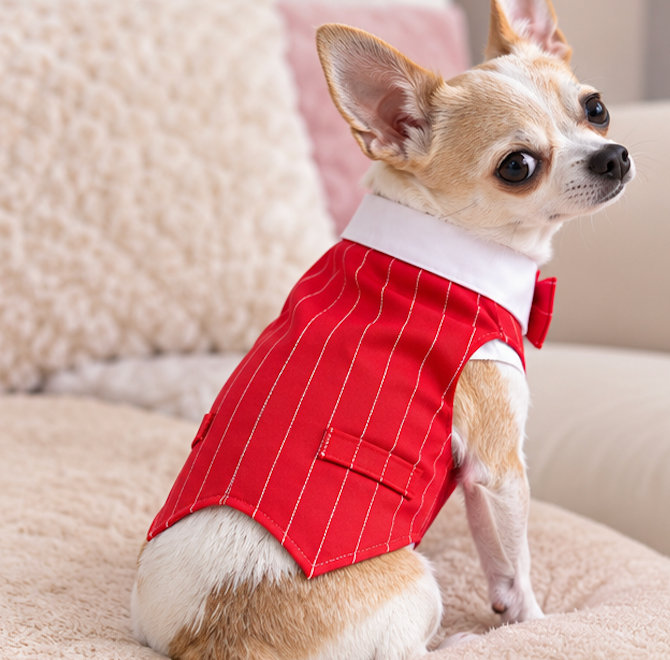 BCF Red Tuxedo Dog Vest