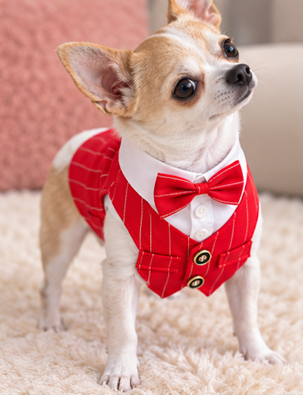 BCF Red Tuxedo Dog Vest