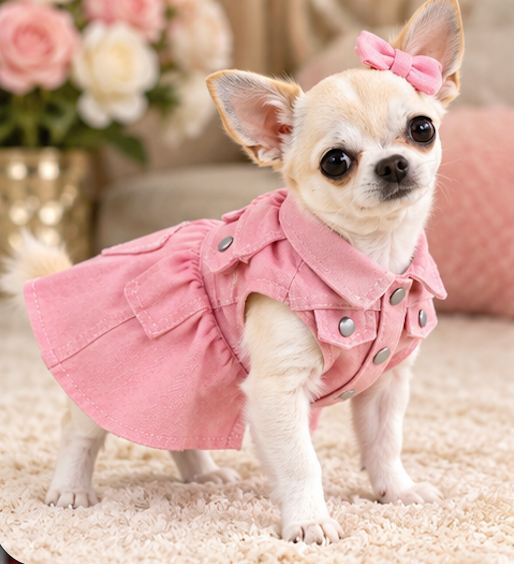 BCF Pink Denim Dog Dress
