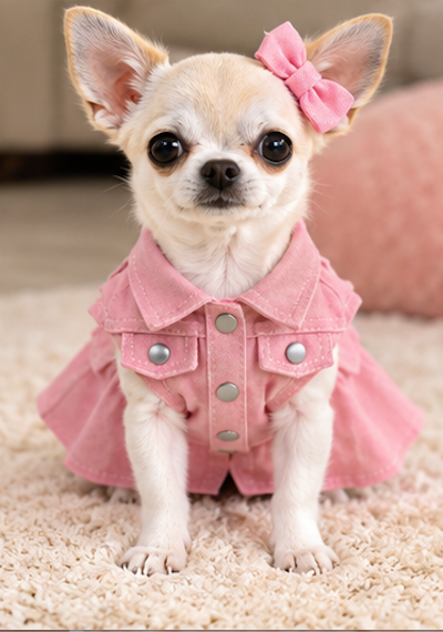 BCF Pink Denim Dog Dress