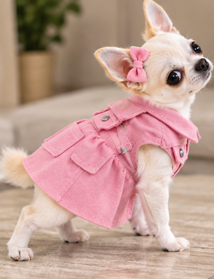 BCF Pink Denim Dog Dress