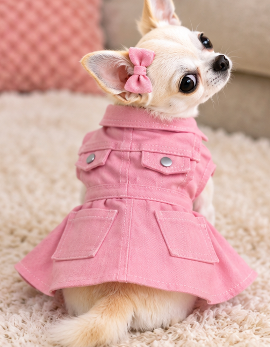 BCF Pink Denim Dog Dress