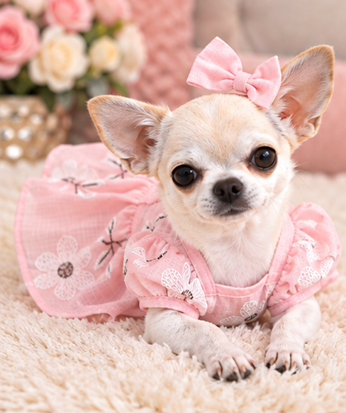 BCF Pink Floral Princess Dog Dress