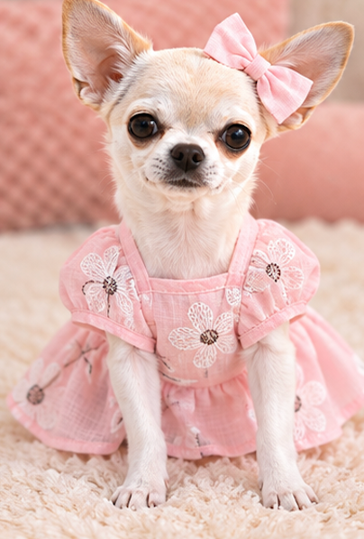 BCF Pink Floral Princess Dog Dress