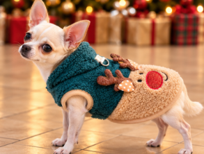Christmas Reindeer Fleece Dog Jacket 🎄🐾