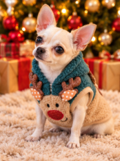 Christmas Reindeer Fleece Dog Jacket 🎄🐾