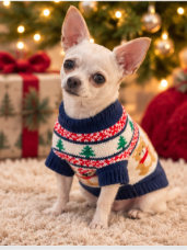 Christmas Teddy Bear Knitted Dog Sweater 🧸🐾