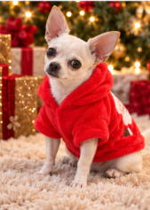 Santa Claus Fleece Dog Hoodie – Cozy Christmas Style