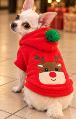 Christmas Reindeer Dog Hoodie – Cozy Holiday Outfit 🎄🐾