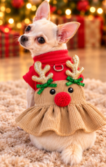 Christmas Reindeer Dog Dress – Festive Holiday Outfit 🎄🐾