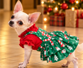 Christmas Candy Cane Dog Dress – Festive Holiday Outfit 🍭🐾