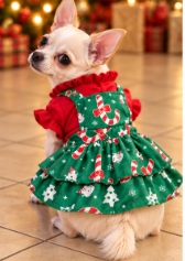 Christmas Candy Cane Dog Dress – Festive Holiday Outfit 🍭🐾