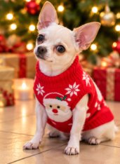 Santa Claus Knitted Dog Sweater – Christmas Edition 🎄🐾