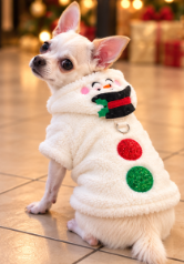 ⛄ Christmas Snowman Fleece Dog Jacket – Cozy Holiday Style 🎄🐾