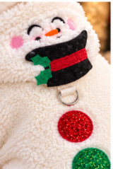 ⛄ Christmas Snowman Fleece Dog Jacket – Cozy Holiday Style 🎄🐾